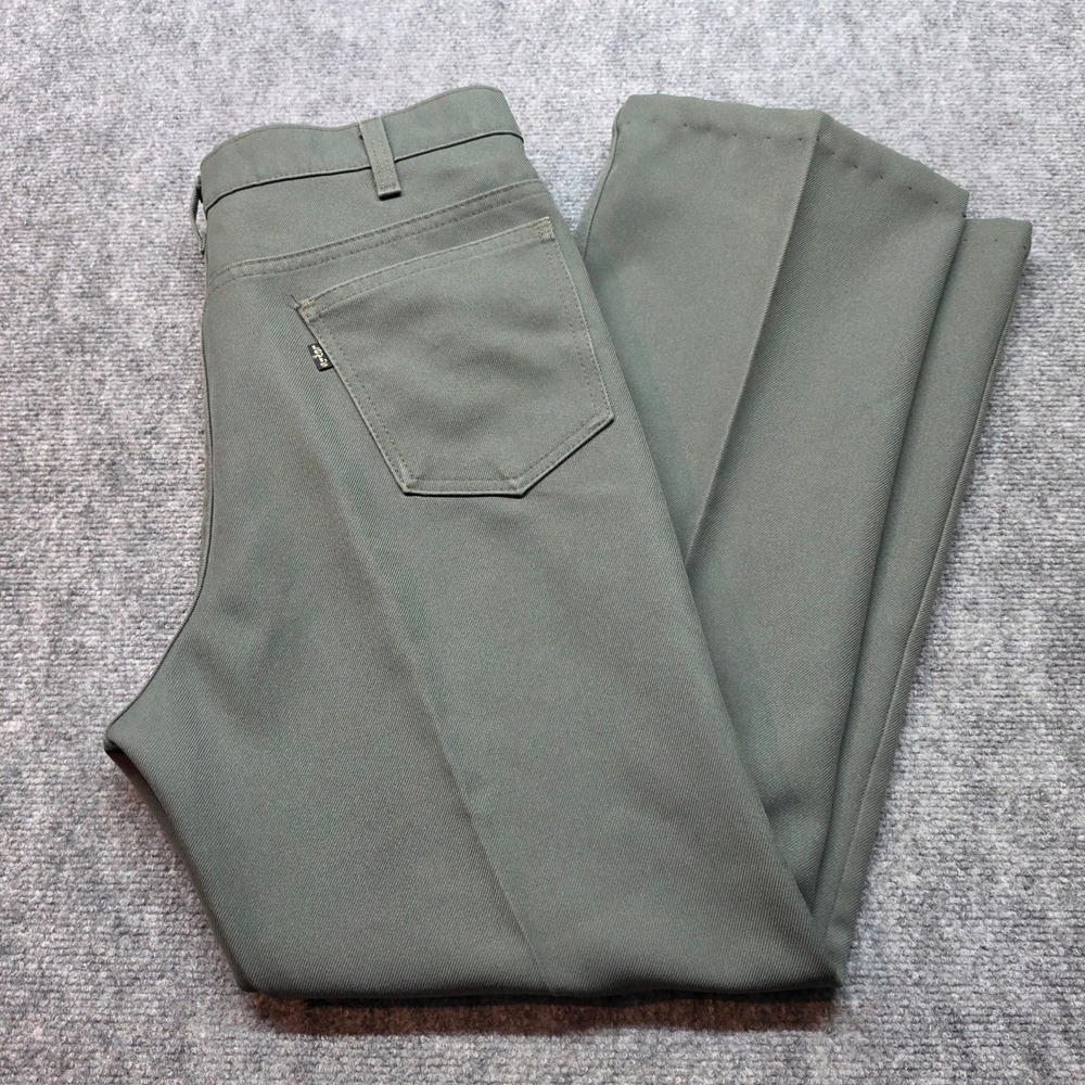 Levis 517 Action Slacks Mens Olive Green Vintage Straight Leg Pants 10517-6136